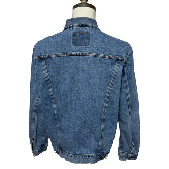 Levis Jacket Mens XL Blue Trucker Denim Jean Button Up Long Sleeve Workwear - Picture 2 of 9